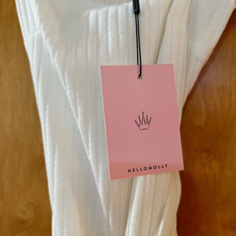 HELLO MOLLY WAYS I LOVED YOU KNIT MIDI DRESS WHITE - Picture 5 of 5